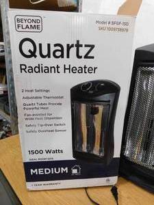 lot 70 image: living zone 1500-Watt Black Electric Tower Quartz Infrared Space Heater with Thermostat