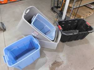 lot 72 image: (5) Assorted Storage Tote Lot