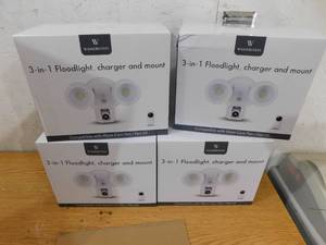 lot 30 image: (4) Wasserstein 3-in-1 Wired Floodlight Charger and Mount - Compatible with Wyze