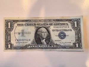 ONE DOLLAR SILVER CERTIFICATE SERIES 1957 B