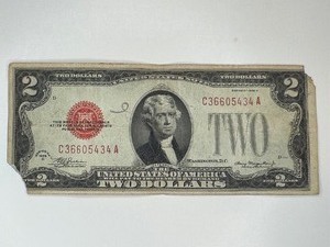 TWO DOLLAR RED SEAL NOTE SERIES 1928 D