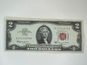 TWO DOLLAR RED SEAL NOTE SERIES 1963 A