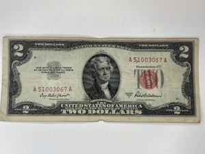 TWO DOLLAR RED SEAL NOTE SERIES 1953 A