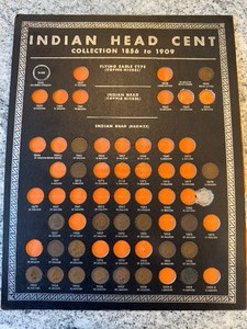 INDIAN HEAD CENT COLLECTION SHEET - NOT COMPLETE