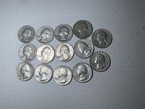 LOT OF 14 SILVER QUARTERS MIXED DATES