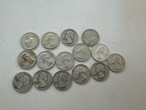 LOT OF 15 SILVER QUARTERS MIXED DATES