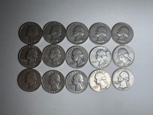LOT OF 15 SILVER QUARTERS MIXED DATES