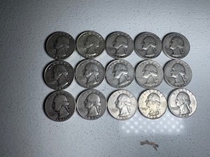 LOT OF 15 SILVER QUARTERS MIXED DATES