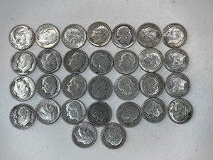 LOT OF 30 SILVER DIMES MIXED DATES