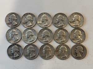 LOT OF 15 SILVER QUARTERS MIXED DATES
