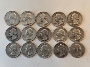 LOT OF 15 SILVER QUARTERS MIXED DATES