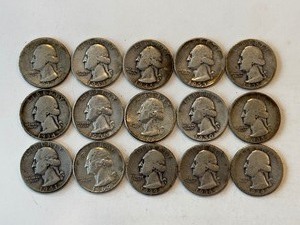 LOT OF 15 SILVER QUARTERS MIXED DATES