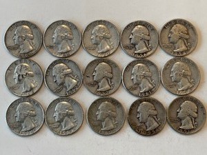 LOT OF 15 SILVER QUARTERS MIXED DATES
