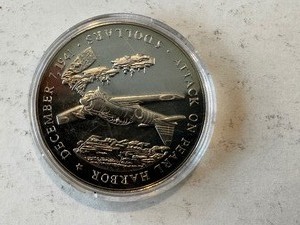 LIBERIA PEARL HARBOR COMMERATIVE $5.00 COIN