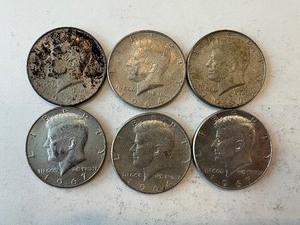 LOT OF 6 KENNEDY HALF DOLLAR MIXED DATES