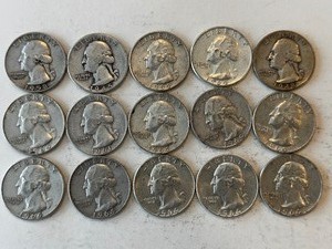 LOT OF 15 SILVER QUARTERS MIXED DATES