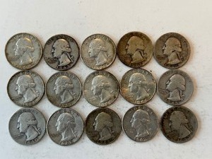 LOT OF 15 SILVER QUARTERS MIXED DATES