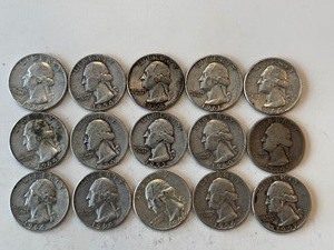 LOT OF 15 SILVER QUARTERS MIXED DATES
