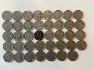 LOT OF 39 BUFFALO NICKELS MIXED DATES