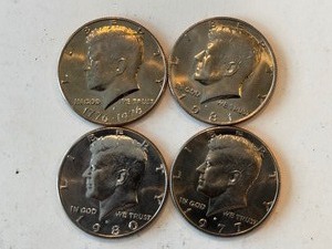 LOT OF 4 KENNEDY HALF DOLLARS MIXED DATES - D