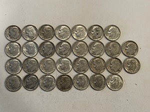 LOT OF 30 SILVER DIMES MIXED DATES