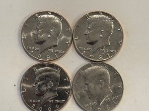 LOT OF 4 KENNEDY HALF DOLLARS MIXED DATES - P