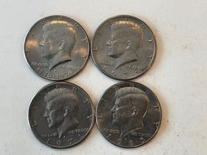 LOT OF 4 KENNEDY HALF DOLLARS MIXED DATES - D