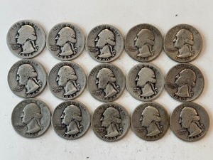 LOT OF 15 SILVER QUARTERS MIXED DATES