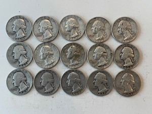 LOT OF 15 SILVER QUARTERS MIXED DATES