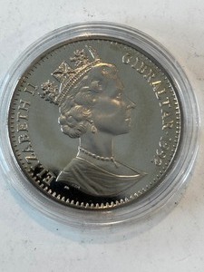 1992 GIBRALTAR CHARIOT RACING CROWN SILVER COIN