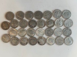 LOT OF 30 SILVER DIMES MIXED DATES