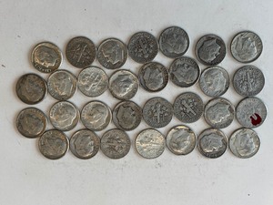LOT OF 30 SILVER DIMES MIXED DATES