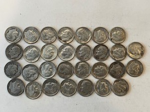 LOT OF 30 SILVER DIMES MIXED DATES