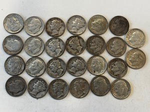 LOT OF 26 SILVER DIMES MIXED DATES