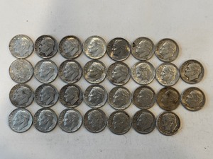 LOT OF 30 SILVER DIMES MIXED DATES