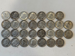 LOT OF 30 SILVER DIMES MIXED DATES