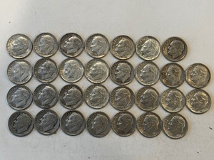 LOT OF 30 SILVER DIMES MIXED DATES