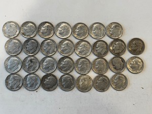 LOT OF 30 SILVER DIMES MIXED DATES