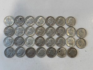 LOT OF 30 SILVER DIMES MIXED DATES