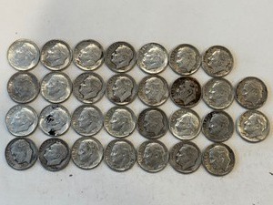 LOT OF 30 SILVER DIMES MIXED DATES