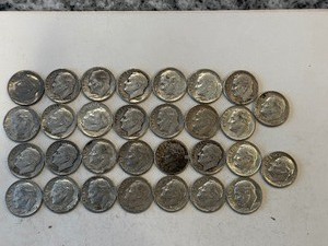 LOT OF 30 SILVER DIMES MIXED DATES