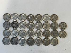 LOT OF 30 SILVER DIMES MIXED DATES