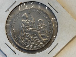 1934 PERU SOL LARGE SILVER COIN