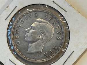 1948 SOUTH AFRICA SILVER COIN 5 SHILLINGS GEORGE VI