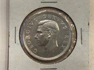 1952 SOUTH AFRICA GEORGE VI 5 SHILLINGS COIN