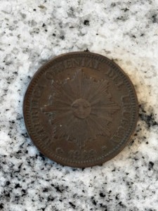 1869 URUGUAY 4 CENTESIMOS COIN