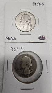 lot 90 image: 1939 Quarters