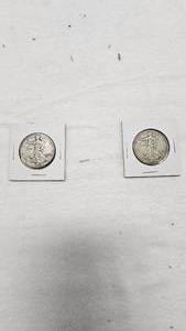 lot 233 image: 40 and 43 Liberty Half Dollars