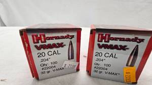 lot 250 image: Hornady V-Max 20 Cal Reloading Bullets