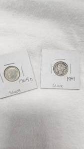 lot 301 image: Mercury Dimes